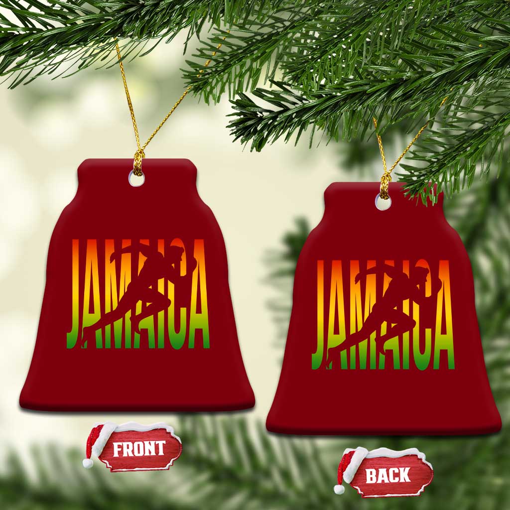 Jamaica Track And Field Ceramic Ornament Retro Vintage Sport Jamaican Flag - Wonder Print Shop