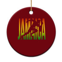 Jamaica Track And Field Ceramic Ornament Retro Vintage Sport Jamaican Flag - Wonder Print Shop