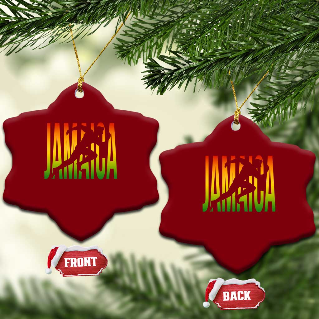 Jamaica Track And Field Ceramic Ornament Retro Vintage Sport Jamaican Flag - Wonder Print Shop