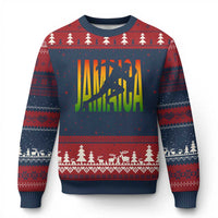 Jamaica Track And Field Ugly Christmas Sweater Retro Vintage Sport Jamaican Flag - Wonder Print Shop