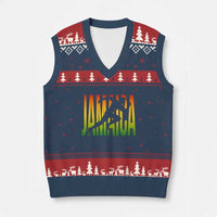 Jamaica Track And Field V-Neck Knit Sweater Vest Retro Vintage Sport Jamaican Flag - Wonder Print Shop