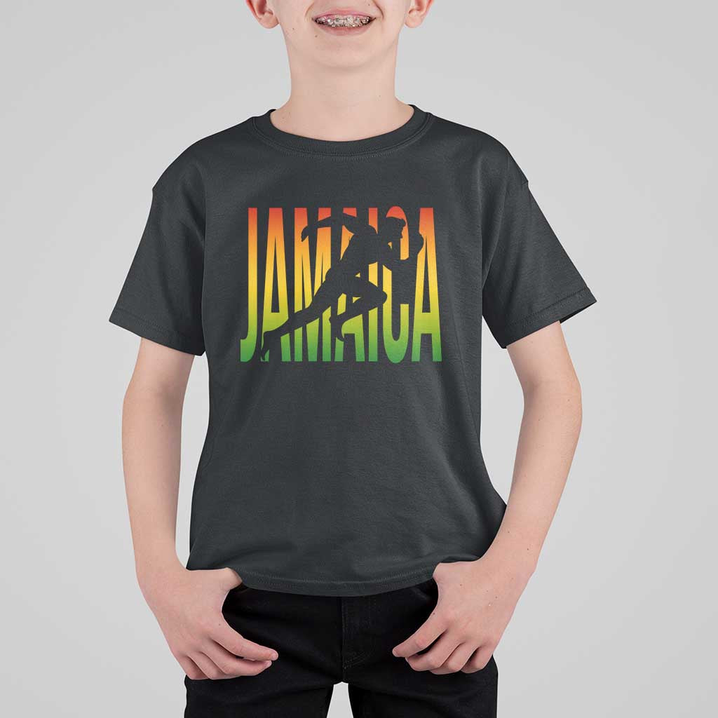 Jamaica Track And Field T Shirt For Kid Retro Vintage Sport Jamaican Flag - Wonder Print Shop