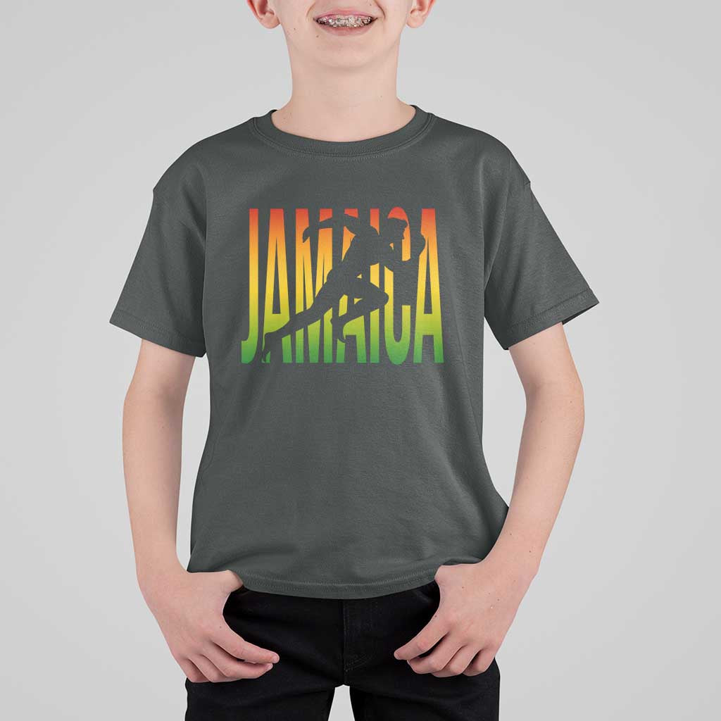 Jamaica Track And Field T Shirt For Kid Retro Vintage Sport Jamaican Flag - Wonder Print Shop