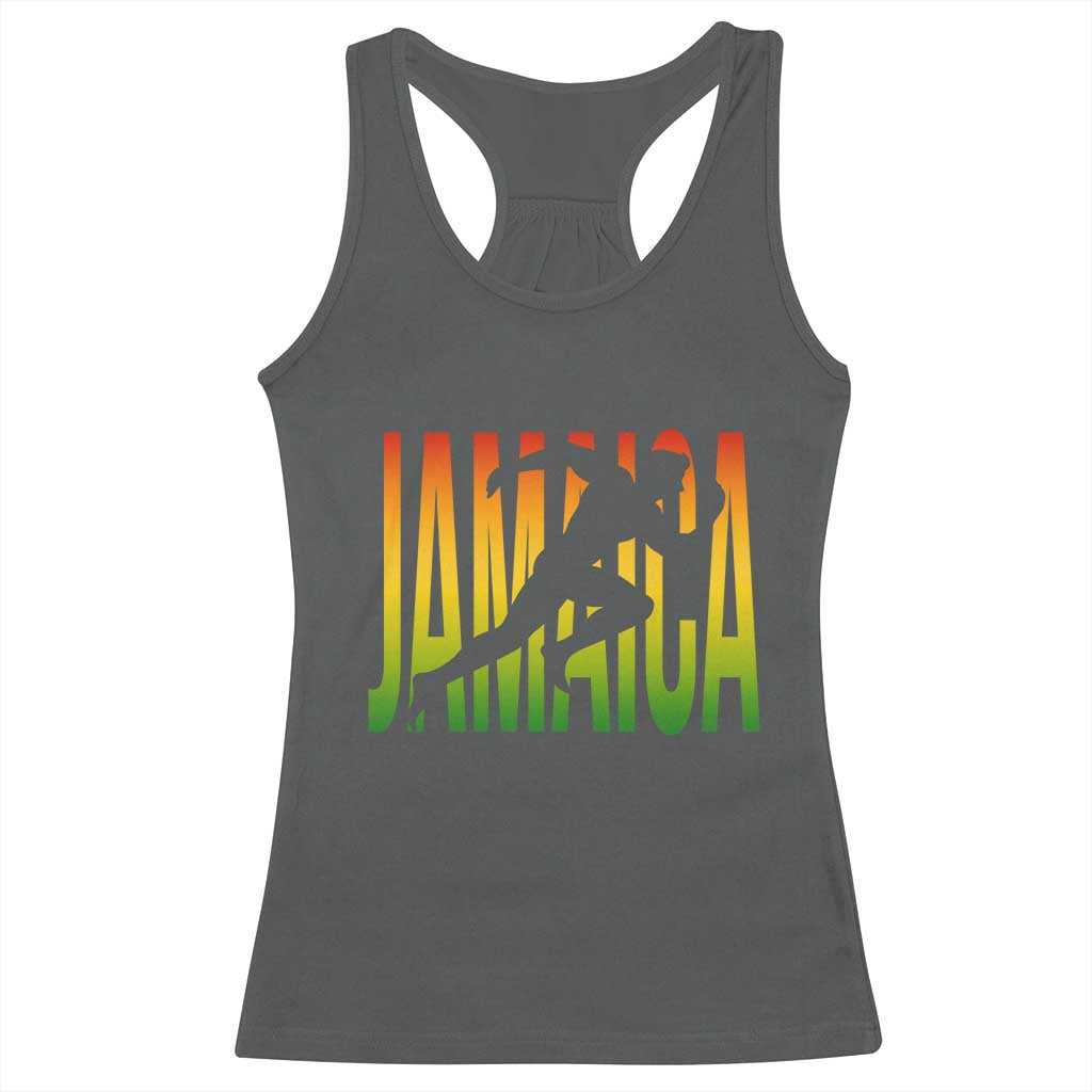 Jamaica Track And Field Racerback Tank Top Retro Vintage Sport Jamaican Flag - Wonder Print Shop