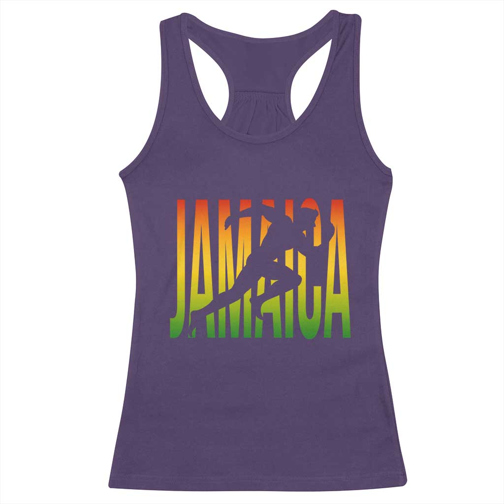 Jamaica Track And Field Racerback Tank Top Retro Vintage Sport Jamaican Flag - Wonder Print Shop