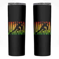 Jamaica Track And Field Skinny Tumbler Retro Vintage Sport Jamaican Flag - Wonder Print Shop