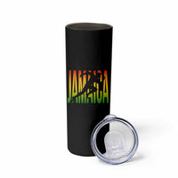 Jamaica Track And Field Skinny Tumbler Retro Vintage Sport Jamaican Flag - Wonder Print Shop