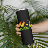Jamaica Track And Field Skinny Tumbler Retro Vintage Sport Jamaican Flag - Wonder Print Shop