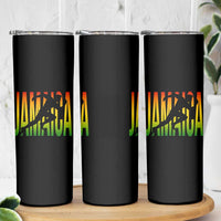 Jamaica Track And Field Skinny Tumbler Retro Vintage Sport Jamaican Flag - Wonder Print Shop