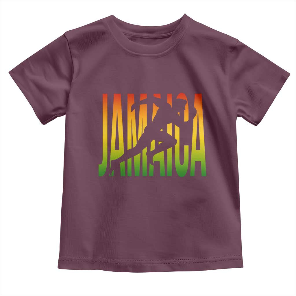 Jamaica Track And Field Toddler T Shirt Retro Vintage Sport Jamaican Flag - Wonder Print Shop