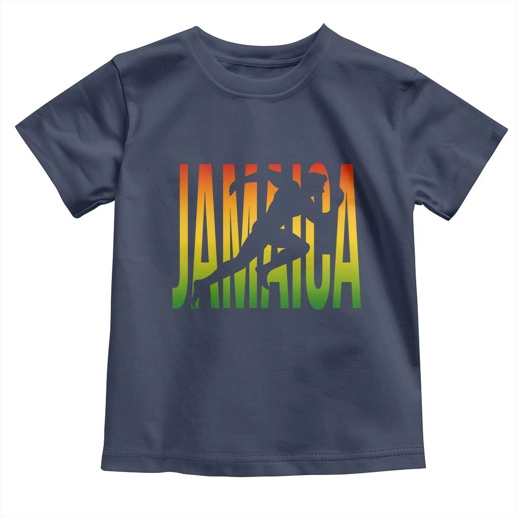 Jamaica Track And Field Toddler T Shirt Retro Vintage Sport Jamaican Flag - Wonder Print Shop