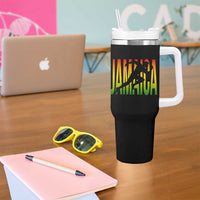 Jamaica Track And Field Tumbler With Handle Retro Vintage Sport Jamaican Flag - Wonder Print Shop