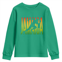 Jamaica Track And Field Youth Sweatshirt Retro Vintage Sport Jamaican Flag - Wonder Print Shop