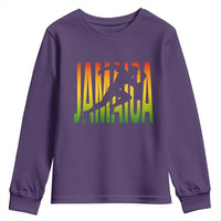 Jamaica Track And Field Youth Sweatshirt Retro Vintage Sport Jamaican Flag - Wonder Print Shop