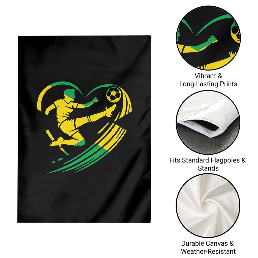 Jamaica Soccer Garden Flag Jamaican Flag Reggae Football Caribbean Pride - Wonder Print Shop