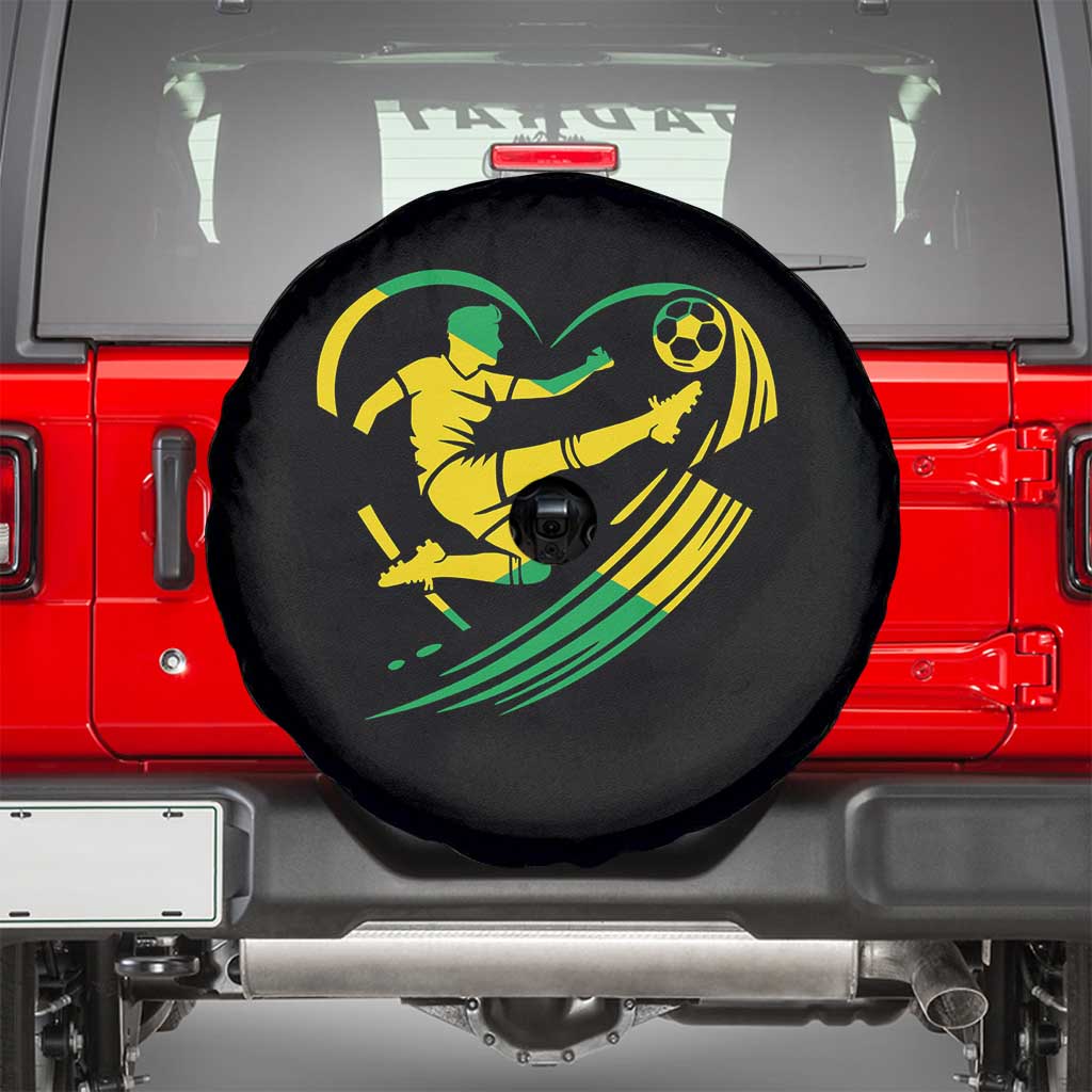 Jamaica Soccer Spare Tire Cover Jamaican Flag Reggae Football Caribbean Pride - Wonder Print Shop