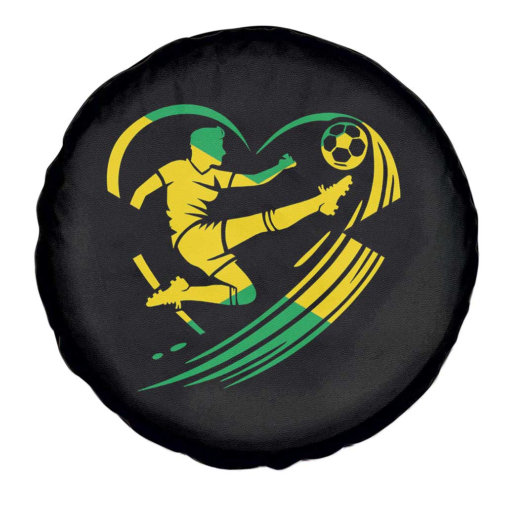 Jamaica Soccer Spare Tire Cover Jamaican Flag Reggae Football Caribbean Pride - Wonder Print Shop