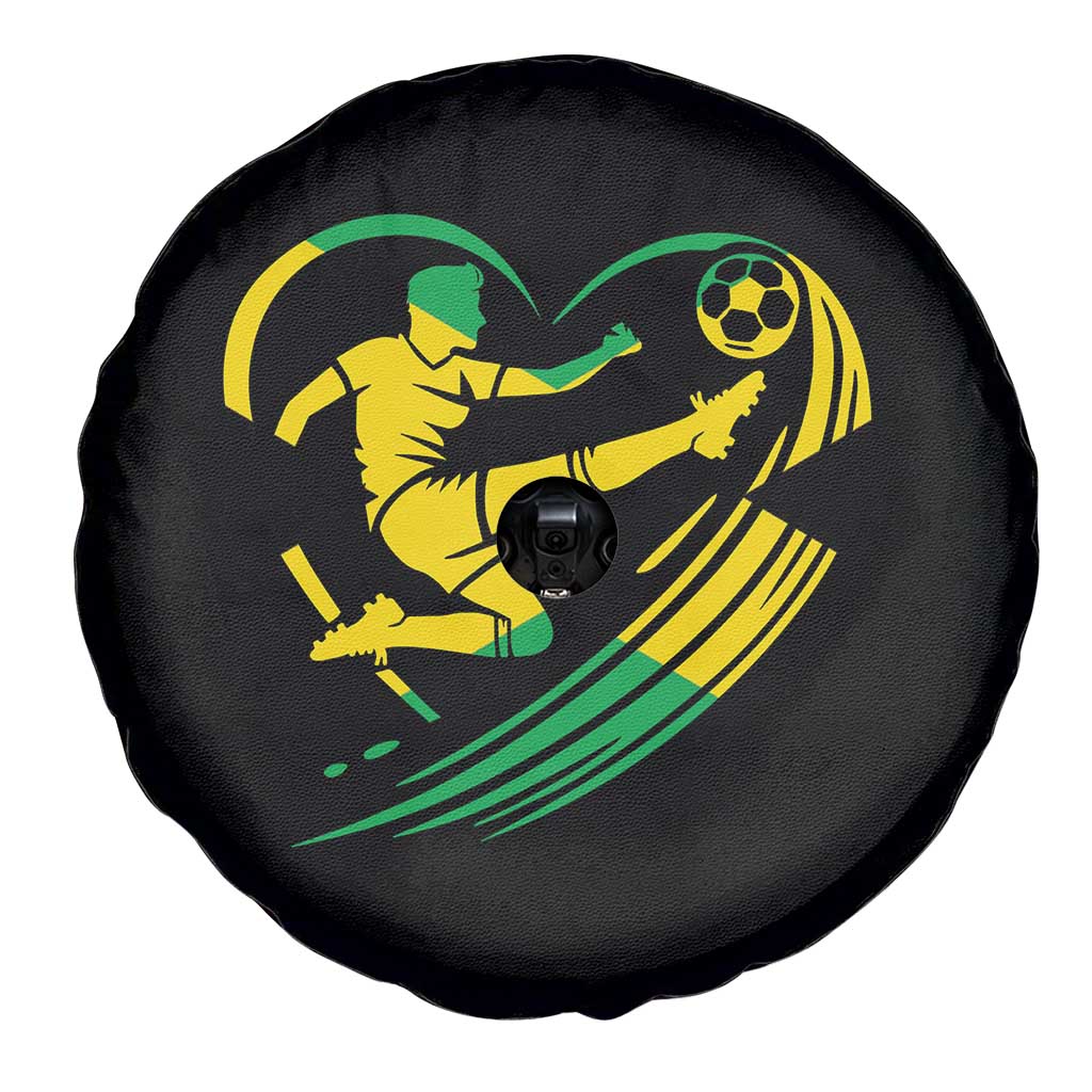 Jamaica Soccer Spare Tire Cover Jamaican Flag Reggae Football Caribbean Pride - Wonder Print Shop