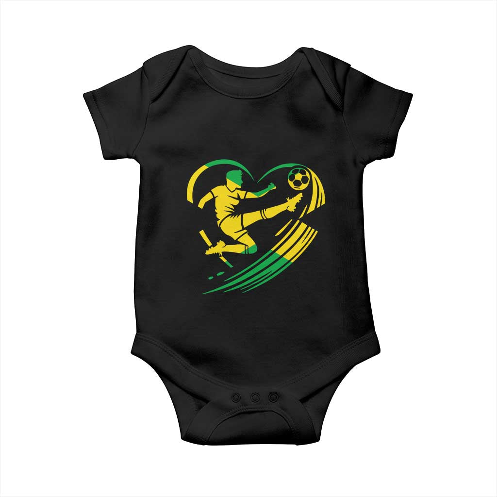 Jamaica Soccer Baby Onesie Jamaican Flag Reggae Football Caribbean Pride - Wonder Print Shop