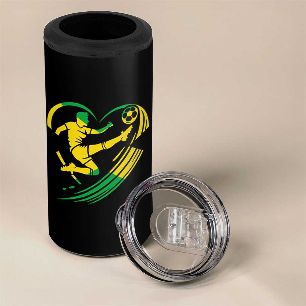 Jamaica Soccer 4 in 1 Can Cooler Tumbler Jamaican Flag Reggae Football Caribbean Pride - Wonder Print Shop