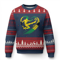 Jamaica Soccer Ugly Christmas Sweater Jamaican Flag Reggae Football Caribbean Pride - Wonder Print Shop
