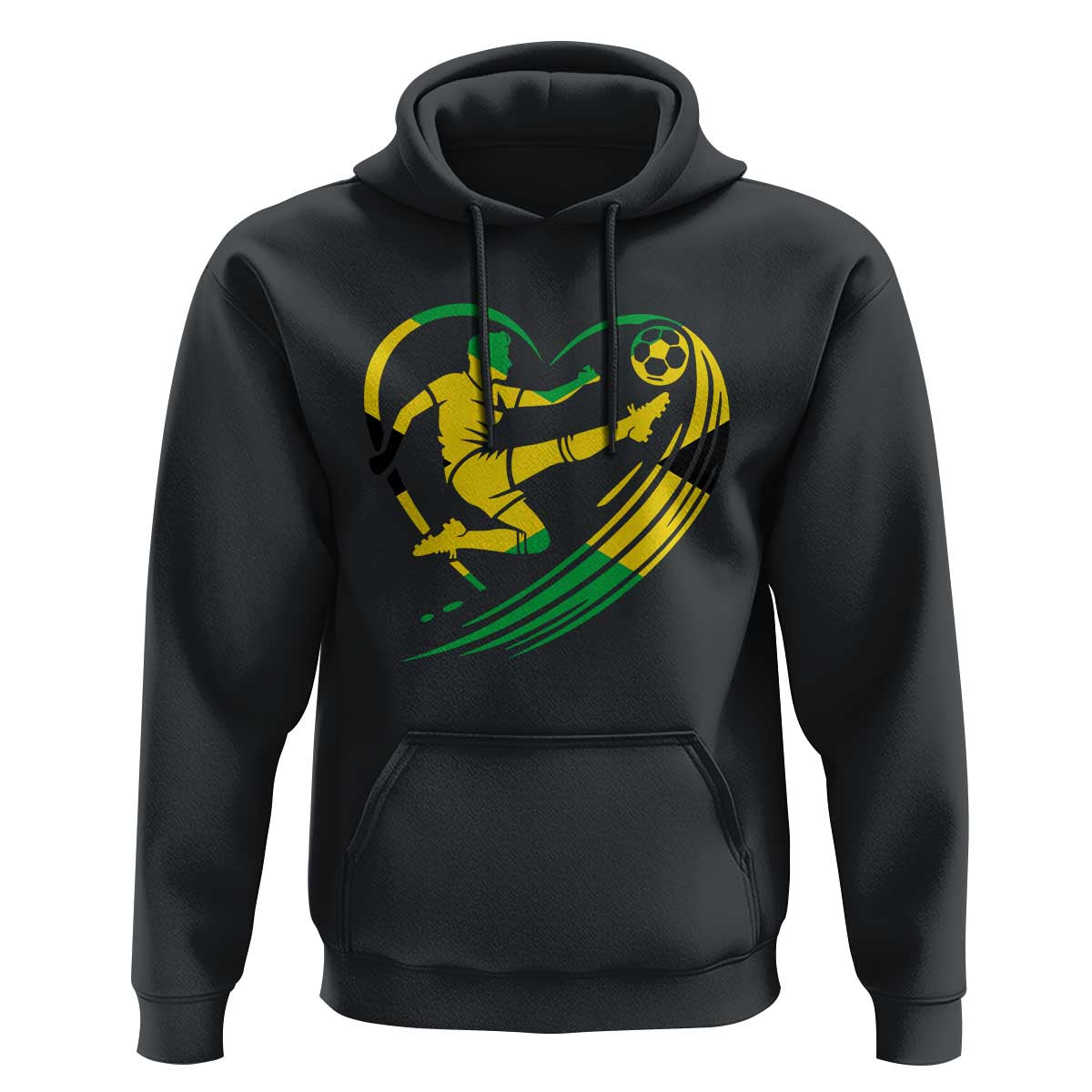 Jamaica Soccer Hoodie Jamaican Flag Reggae Football Caribbean Pride - Wonder Print Shop