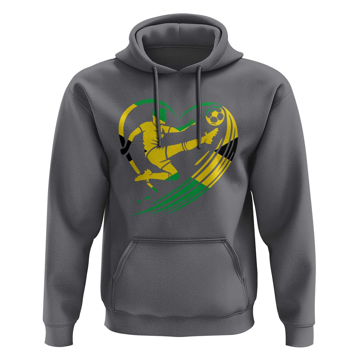 Jamaica Soccer Hoodie Jamaican Flag Reggae Football Caribbean Pride - Wonder Print Shop