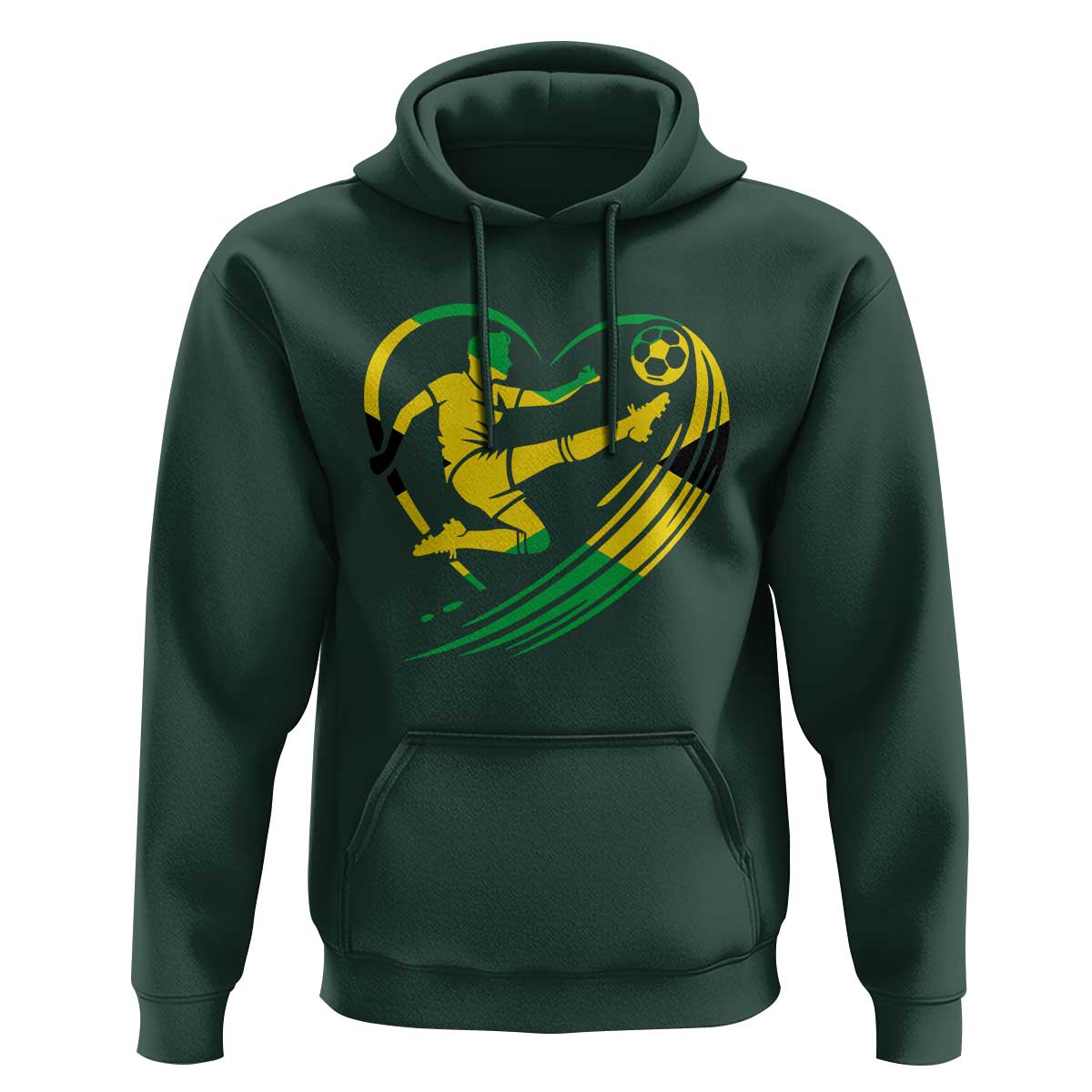 Jamaica Soccer Hoodie Jamaican Flag Reggae Football Caribbean Pride - Wonder Print Shop