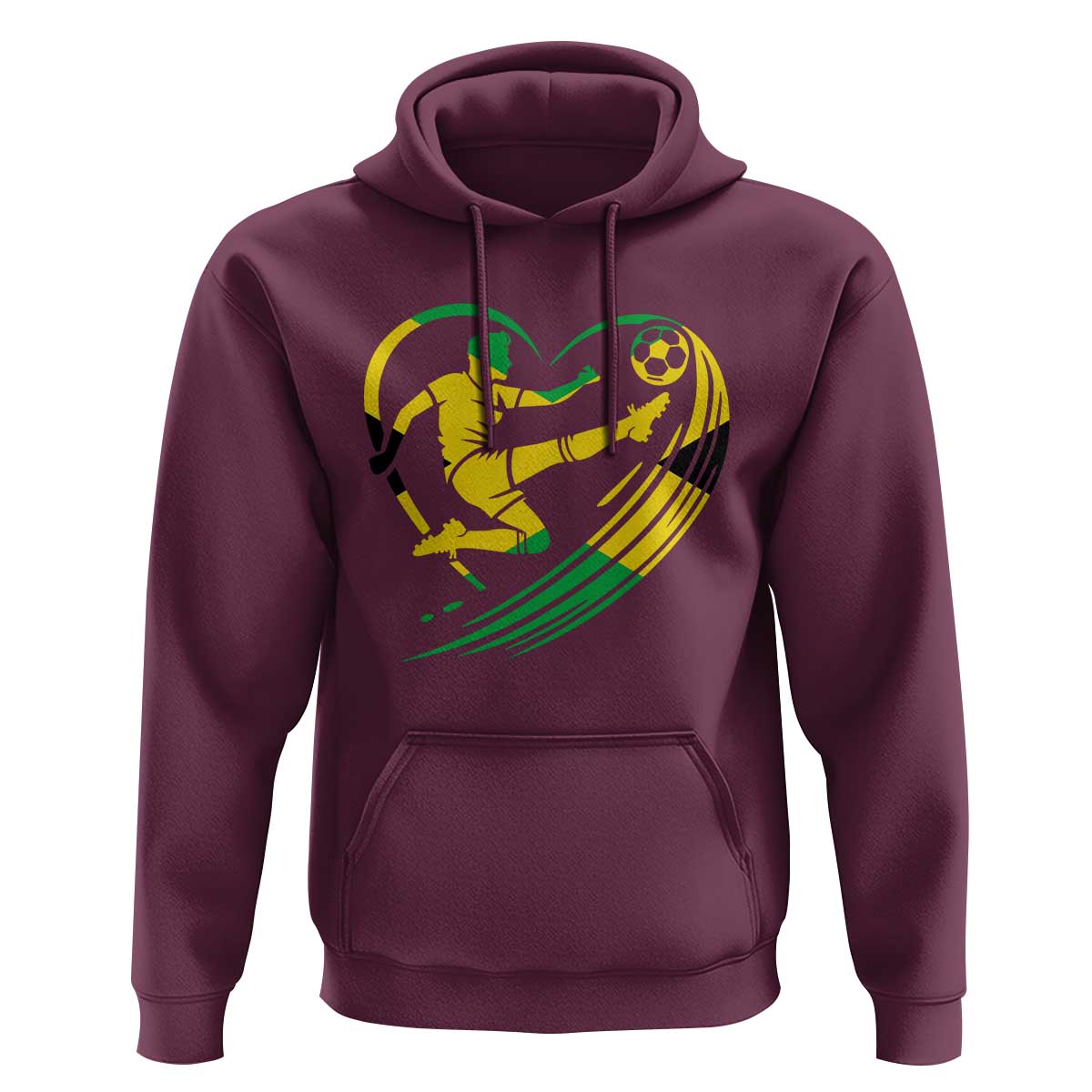 Jamaica Soccer Hoodie Jamaican Flag Reggae Football Caribbean Pride - Wonder Print Shop