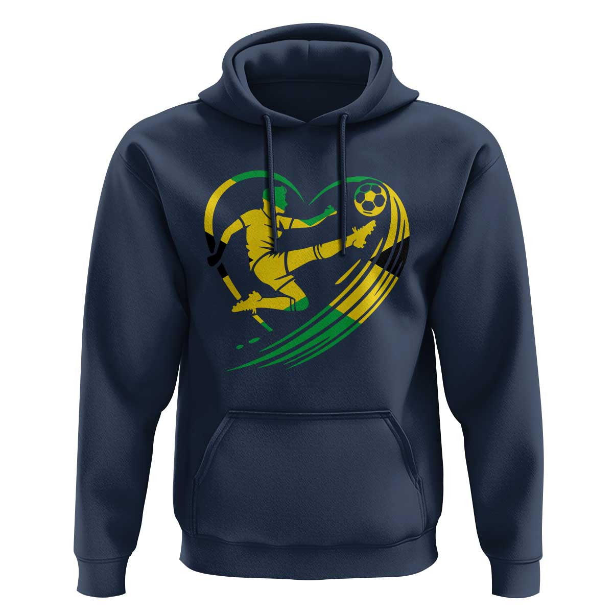 Jamaica Soccer Hoodie Jamaican Flag Reggae Football Caribbean Pride - Wonder Print Shop