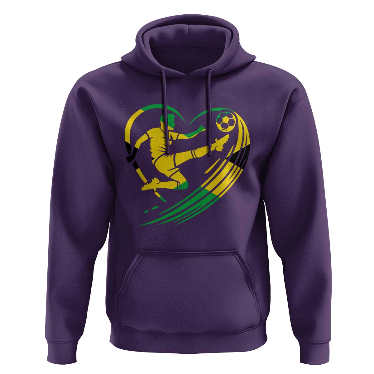 Jamaica Soccer Hoodie Jamaican Flag Reggae Football Caribbean Pride - Wonder Print Shop