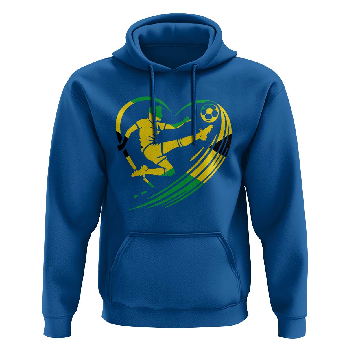 Jamaica Soccer Hoodie Jamaican Flag Reggae Football Caribbean Pride - Wonder Print Shop