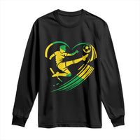 Jamaica Soccer Long Sleeve Shirt Jamaican Flag Reggae Football Caribbean Pride - Wonder Print Shop