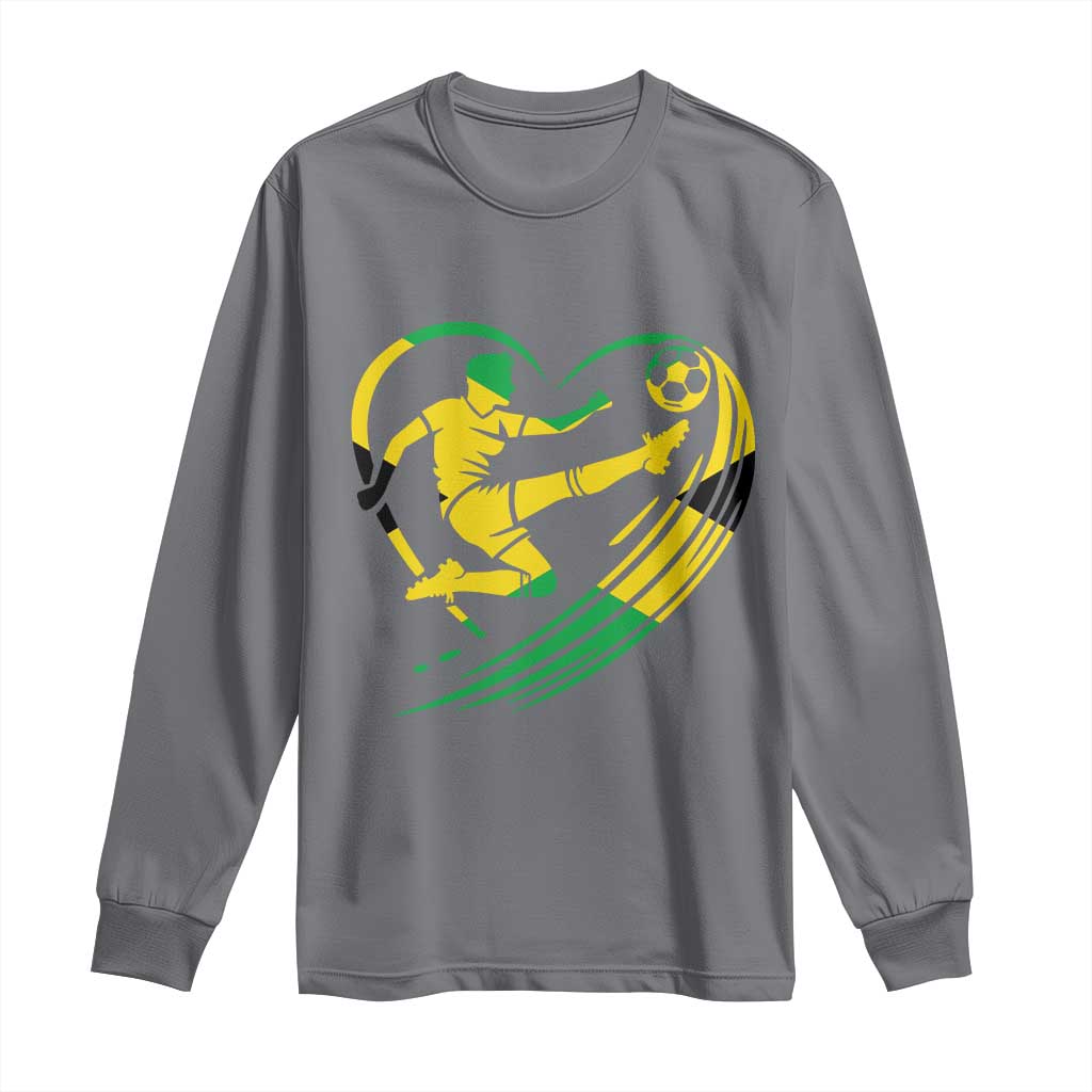 Jamaica Soccer Long Sleeve Shirt Jamaican Flag Reggae Football Caribbean Pride - Wonder Print Shop