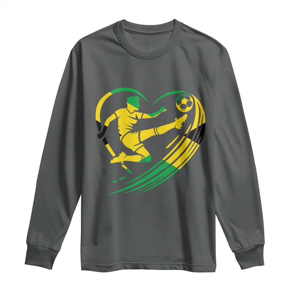 Jamaica Soccer Long Sleeve Shirt Jamaican Flag Reggae Football Caribbean Pride - Wonder Print Shop