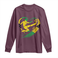 Jamaica Soccer Long Sleeve Shirt Jamaican Flag Reggae Football Caribbean Pride - Wonder Print Shop