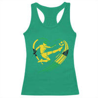 Jamaica Soccer Racerback Tank Top Jamaican Flag Reggae Football Caribbean Pride - Wonder Print Shop