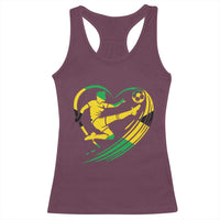 Jamaica Soccer Racerback Tank Top Jamaican Flag Reggae Football Caribbean Pride - Wonder Print Shop
