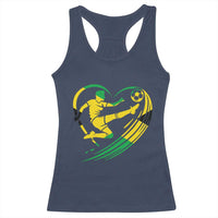 Jamaica Soccer Racerback Tank Top Jamaican Flag Reggae Football Caribbean Pride - Wonder Print Shop
