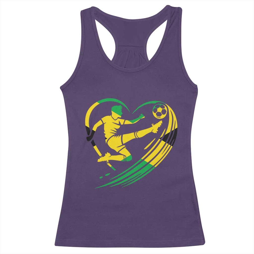 Jamaica Soccer Racerback Tank Top Jamaican Flag Reggae Football Caribbean Pride - Wonder Print Shop