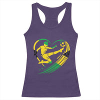 Jamaica Soccer Racerback Tank Top Jamaican Flag Reggae Football Caribbean Pride - Wonder Print Shop