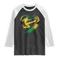 Jamaica Soccer Raglan Shirt Jamaican Flag Reggae Football Caribbean Pride - Wonder Print Shop