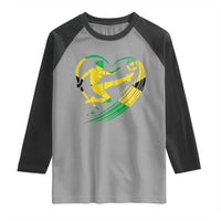 Jamaica Soccer Raglan Shirt Jamaican Flag Reggae Football Caribbean Pride - Wonder Print Shop