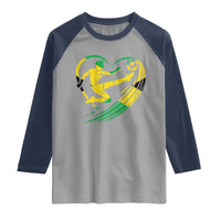 Jamaica Soccer Raglan Shirt Jamaican Flag Reggae Football Caribbean Pride - Wonder Print Shop