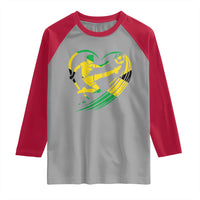 Jamaica Soccer Raglan Shirt Jamaican Flag Reggae Football Caribbean Pride - Wonder Print Shop