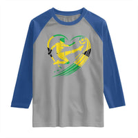 Jamaica Soccer Raglan Shirt Jamaican Flag Reggae Football Caribbean Pride - Wonder Print Shop