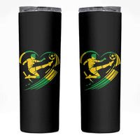Jamaica Soccer Skinny Tumbler Jamaican Flag Reggae Football Caribbean Pride - Wonder Print Shop