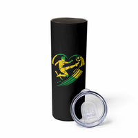 Jamaica Soccer Skinny Tumbler Jamaican Flag Reggae Football Caribbean Pride - Wonder Print Shop