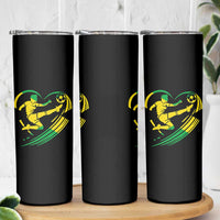 Jamaica Soccer Skinny Tumbler Jamaican Flag Reggae Football Caribbean Pride - Wonder Print Shop