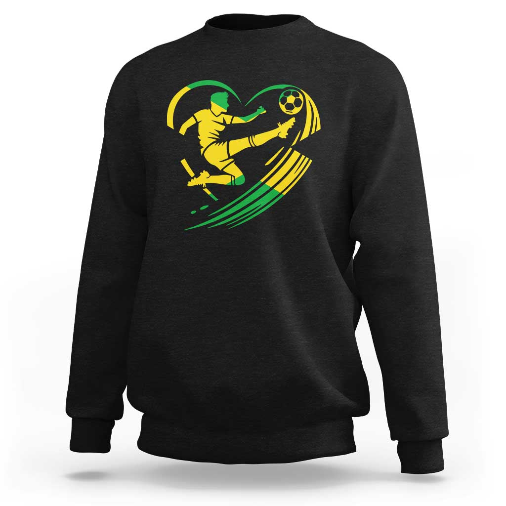 Jamaica Soccer Sweatshirt Jamaican Flag Reggae Football Caribbean Pride - Wonder Print Shop